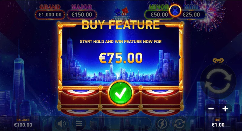 Voltage Blitz Stars'n' Stripes - bonus buy screen